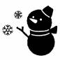 雪だるまと雪の結晶 雪だるまと雪の結晶 雪だるま,かわいい,キャラクター,マフラー,帽子,雪の結晶,雪遊び,雪国,雪,冬のシルエット素材