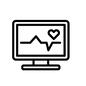 ウェブアイコン モニター,ハートマーク,グラフ,折れ線グラフ,心電図,心拍,心拍数,ウェブラインアイコン,ウェブアイコンのシルエット素材