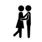 見つめ合う 見つめ合う カップル,恋人,仲良し,夫婦,人物,人,男女,男,女,向き合うのシルエット素材