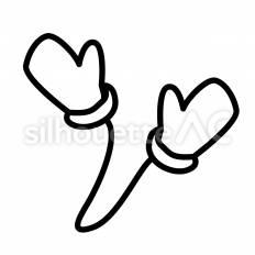 手袋　ひも付き 手袋,ひも,防寒のシルエット素材