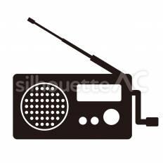 手回しラジオ ラジオ,手回し,受信のシルエット素材