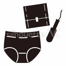 サニタリー用品 ナプキン,下着,包帯のシルエット素材