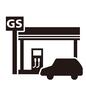 ガソリンスタンド ガソリンスタンド ガソリンスタンド,スタンド,GS,看板,外看板,車,自動車,自家用車,乗物,1台のシルエット素材