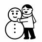 雪だるまを作る男性 雪だるまを作る男性 男性,男の子,雪だるま,笑顔,楽しい,雪玉,雪遊び,遊ぶ,マフラー,雪のシルエット素材