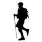 山登り 山登り アウトドア,キャンプ,人物,男性,横向き,全身,登山,山登り,トレッキングポール,帽子のシルエット素材