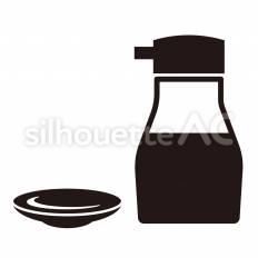 醤油 醤油,調味料,ボトルのシルエット素材