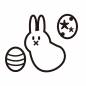 ウサギとイースターエッグ イースター,復活祭,イースターエッグ,卵,エッグハント,ウサギ,動物,1匹,イースターバニー,お祭りのシルエット素材