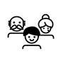 家族 家族 ステイホーム,外出自粛,自粛,老夫婦,老人,おじいさん,おばあさん,息子,子供,男性のシルエット素材