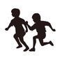 かけっこをする子供たち かけっこをする子供たち かけっこ,鬼ごっこ,追いかけっこ,少年,男の子,子供,人物,2人,全身,走るのシルエット素材