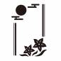 満月と花の縦長フレーム 桔梗,花,植物,秋の七草,秋の花,縦長,お月見,フレーム,余白,エ霞のシルエット素材