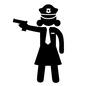 刑務官 警察,警官,婦警,刑務官,警察官,ピストル,銃,拳銃,制服,女性のシルエット素材