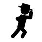 ダンス ダンス ダンサー,パフォーマー,横向き,ポーズ,帽子,シルクハット,ポーズ,かっこいい,腰に手,ピクトグラムのシルエット素材