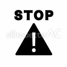 警告 警告,危険,三角のシルエット素材