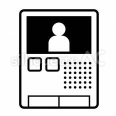 インターホン インターホン,呼び出し,通話のシルエット素材