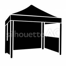 イベントテント テント,屋根,柱のシルエット素材