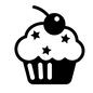 カップケーキ  カップケーキ  カップケーキ,ハロウィン,ハロウィン菓子,ハロウィンスイーツ,星,スター,チェリー,サクランボ,ハロウィン,おやつのシルエット素材