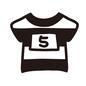 ゼッケン 5,五,ボーダー柄,Tシャツ,ユニフォーム,ゼッケン,背番号,番号,数字,ナンバーのシルエット素材