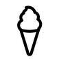 ソフトクリーム ソフトクリーム 食べ物,おやつ,デザート,スイーツ,ソフトクリーム,アイス,コーン,牧場,線,簡単のシルエット素材