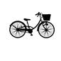 自転車 ママチャリ,自転車,サイクリング,シティサイクル,ママチャリ,カゴ付き,横向きのシルエット素材