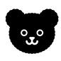 熊 熊 熊,くま,クマ,黒,もこもこ,かわいい,癒し,デフォルメ,アップ,顔のシルエット素材