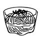 麺 麺 麺,めん,器,容器,食器,透明,ガラス,線,つゆ,のりのシルエット素材