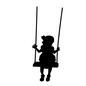 ブランコに乗る子供 ブランコ,乗る,子供,人,人物,女の子,遊ぶ,遊具,揺れる,横顔のシルエット素材