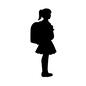女子小学生 女子小学生 小学生,人物,人,女の子,女,女子,ランドセル,皮,牛皮,人工皮のシルエット素材