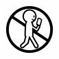 歩きスマホ禁止 歩き,スマホ,操作,画面,移動,警告,円,禁止,歩行,マナーのシルエット素材