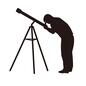 天体観測 天体観測,天体望遠鏡,宇宙,夜空,星空,星,天体,惑星,人,人物のシルエット素材
