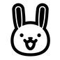 うさぎ(笑顔) うさぎ(笑顔) 動物,表情,顔,うさぎ,ウサギ,兎,卯,笑顔,にっこり,よろこびのシルエット素材
