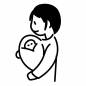 出産 出産,母親,赤ちゃん,抱く,家族,誕生,生命,新生児,親子,育児のシルエット素材