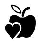 林檎とハートマーク 林檎とハートマーク りんご,林檎,リンゴ,アップル,ハート,ハートマーク,果物,果実,フルーツ,アイコンのシルエット素材