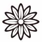 花のモチーフ 花のモチーフ 花,飾り,植物,小花,かわいい,シンプル,咲く,菊,白抜き,太線のシルエット素材