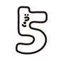 数字5 5,五,スマイル,笑顔,表情,数字,番号,ナンバー,数,手書き数字のシルエット素材