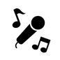 カラオケ カラオケ カラオケ,音楽,マイク,音符,8分音符,パーティー,余興,歌う,ミュージック,誕生日会のシルエット素材