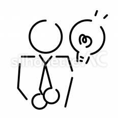 ひらめき　男性 ピクトグラム,ピクトサイン,アイコンのシルエット素材