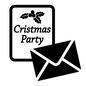 招待状 招待状 クリスマスカード,招待状,案内状,カード,封筒,クリスマスパーティー,柊,12月,冬,パーティーのシルエット素材