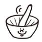 すり鉢 すり鉢 すり鉢,すりこぎ棒,擂り鉢,すりつぶす,ぐるぐる,すりぎ,調理道具,顔,かわいい,簡単のシルエット素材