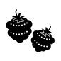 ベリー ベリー,果物,フルーツ,点,粒,ぼこぼこ,葉,葉っぱ,2粒,食物のシルエット素材
