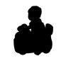 子供 子供 人,人物,人間,子,子供,全身,幼少,遊ぶ,乗る,横向きのシルエット素材