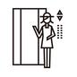 エレベーター エレベーター エレベーター,エレベーターガール,女性,人,人物,案内,館内案内,デパート,ピクトグラム,買い物のシルエット素材