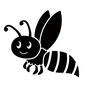 蜂 蜂,ハチ,飛ぶ,昆虫,虫,むし,ムシ,可愛い,キャラクター,ポップのシルエット素材
