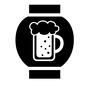 ビールの提灯 ビール,アルコール,酒,飲み物,ビールジョッキ,飲酒,ビアガーデン,提灯,ちょうちん,夏祭りのシルエット素材