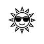 太陽 太陽 太陽,天気,晴れ,暑い,天気マーク,晴天,サングラス,顔,笑顔のシルエット素材