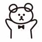 バンザイするクマ クマ,バンザイ,動物,1匹,蝶ネクタイ,キャラクター,ハンドパペット,動物園,韓国風,かわいいのシルエット素材