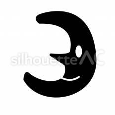 月 月,三日月,夜空のシルエット素材