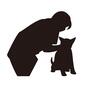 犬 犬 犬,いぬ,イヌ,座る,お座り,人,人物,動物病院,治療,なでるのシルエット素材