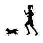 走る ペット,ジョギング,走る,小型犬,横向き,人,人物,全身,女性,犬のシルエット素材