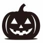 ジャック・オ・ランタン かぼちゃ,顔,三角目,口,へた,輪郭,シンプル,コミカル,ハロウィン,食べ物のシルエット素材