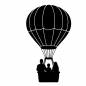 気球 気球,乗る,浮かぶ,空,屋外,冒険,高さ,景色,わくわく,楽しそうのシルエット素材